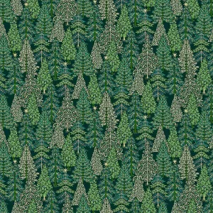 100% Cotton  Enchanted Forest - Green By Makower