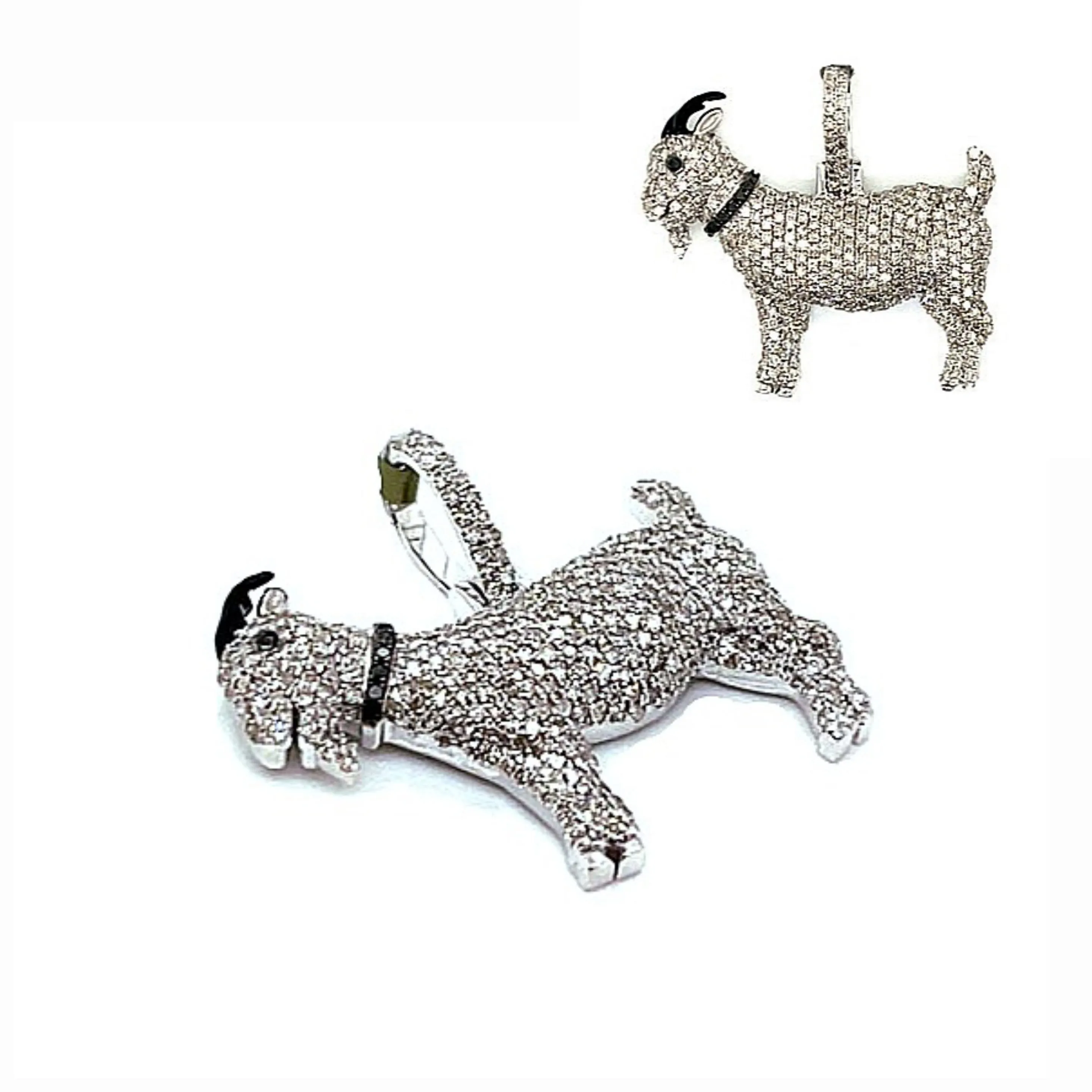 10k Yellow Gold & Diamonds 2ct Iced Out Goat Pendant - SP17639A