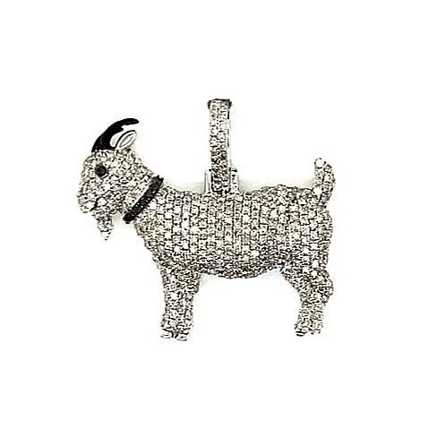 10k Yellow Gold & Diamonds 2ct Iced Out Goat Pendant - SP17639A