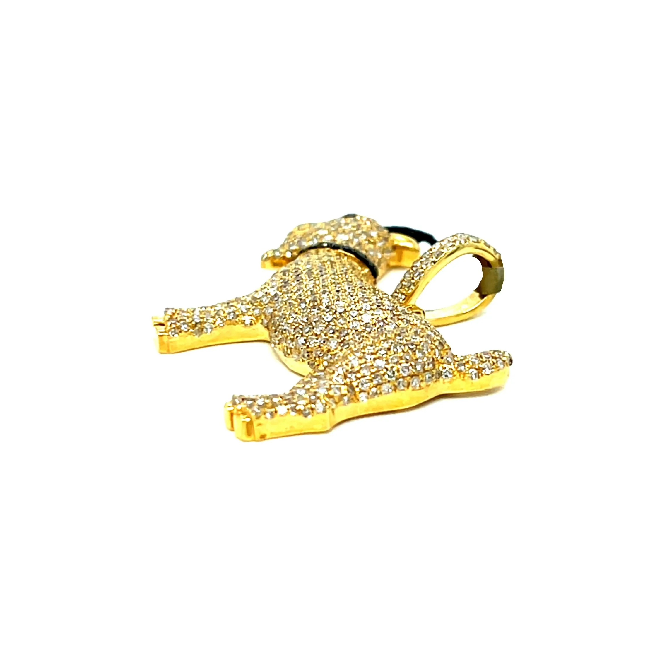 10k Yellow Gold & Diamonds 2ct Iced Out Goat Pendant - SP17639A