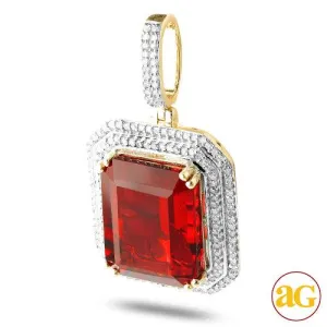 10KY 0.50CTW DIAMOND 2-ROW PENDANT WITH 11.37CT SY