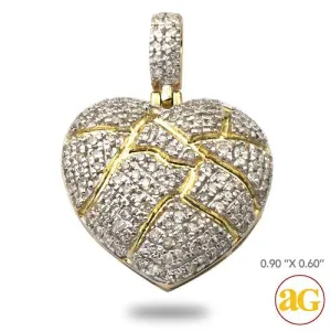 10KY 0.50CTW DIAMOND BROKEN HEART PENDANT