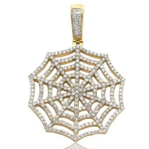 10KY 1.65CTW DIAMOND SPIDER WEB PENDANT