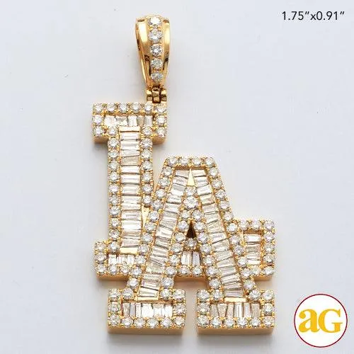 10KY 3.65CTW BAGUETTE DIAMOND SPORTS LOGO "LA"
