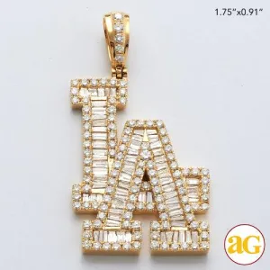 10KY 3.65CTW BAGUETTE DIAMOND SPORTS LOGO "LA"