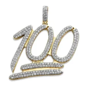 10KY 5.25CTW DIAMOND "100" PENDANT