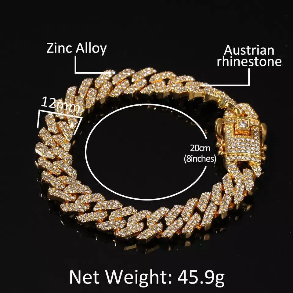 12mm  s link cuban bracelet,Rose Gold Color Cuban Link Bracelet S-Link Miami 12mm Rose Gold Cuban Bracelet