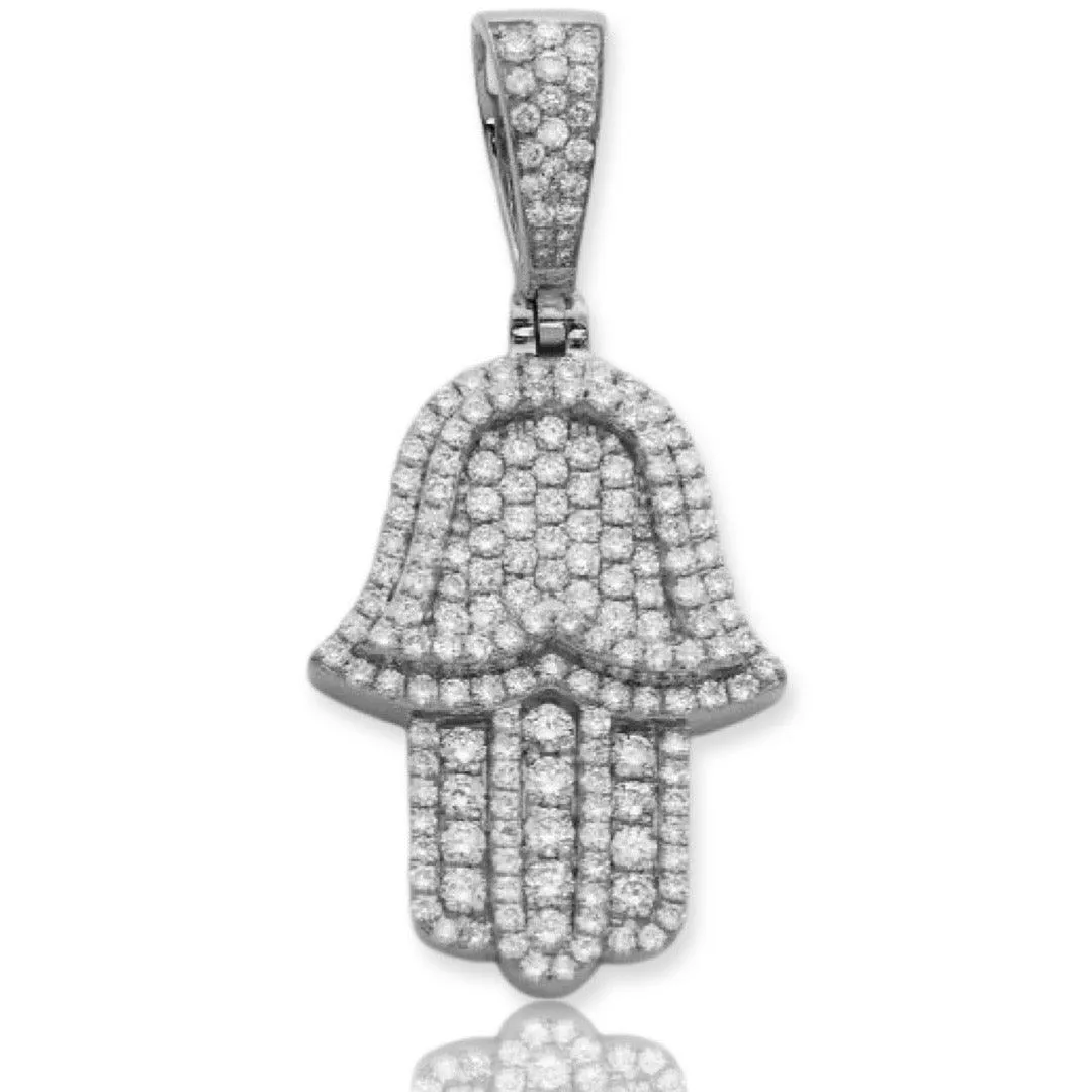 14KW 1.45CTW DIAMOND HAMZA PENDANT