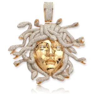 14KY 16.95CTW DIAMOND MEDUSA HEAD PENDANT