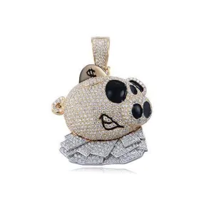 14KY W 6.00CTW DIAMOND TWO TONE PIGGY BANK
