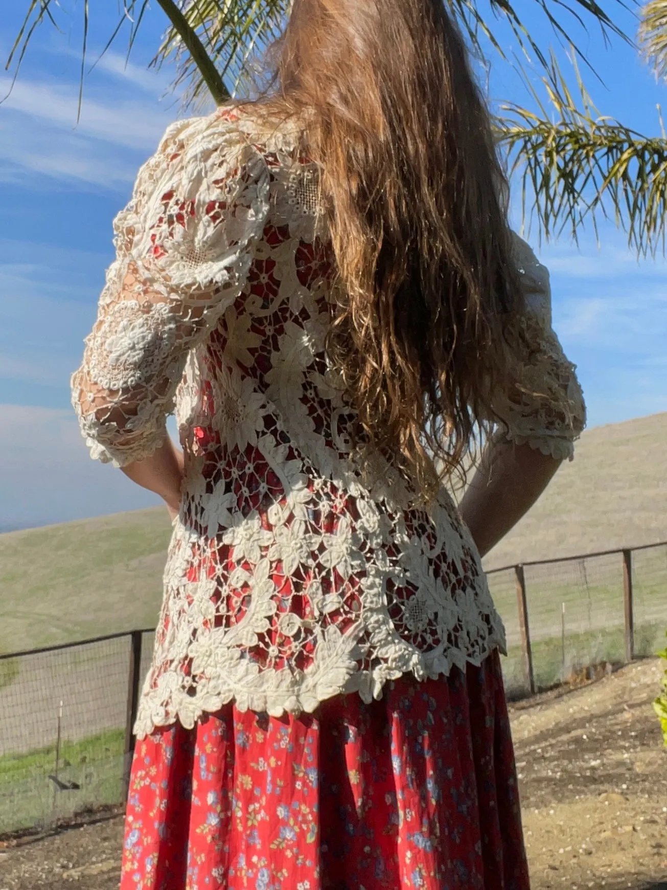 1890s Battenburg Tape Lace Mutton Sleeve Jacket
