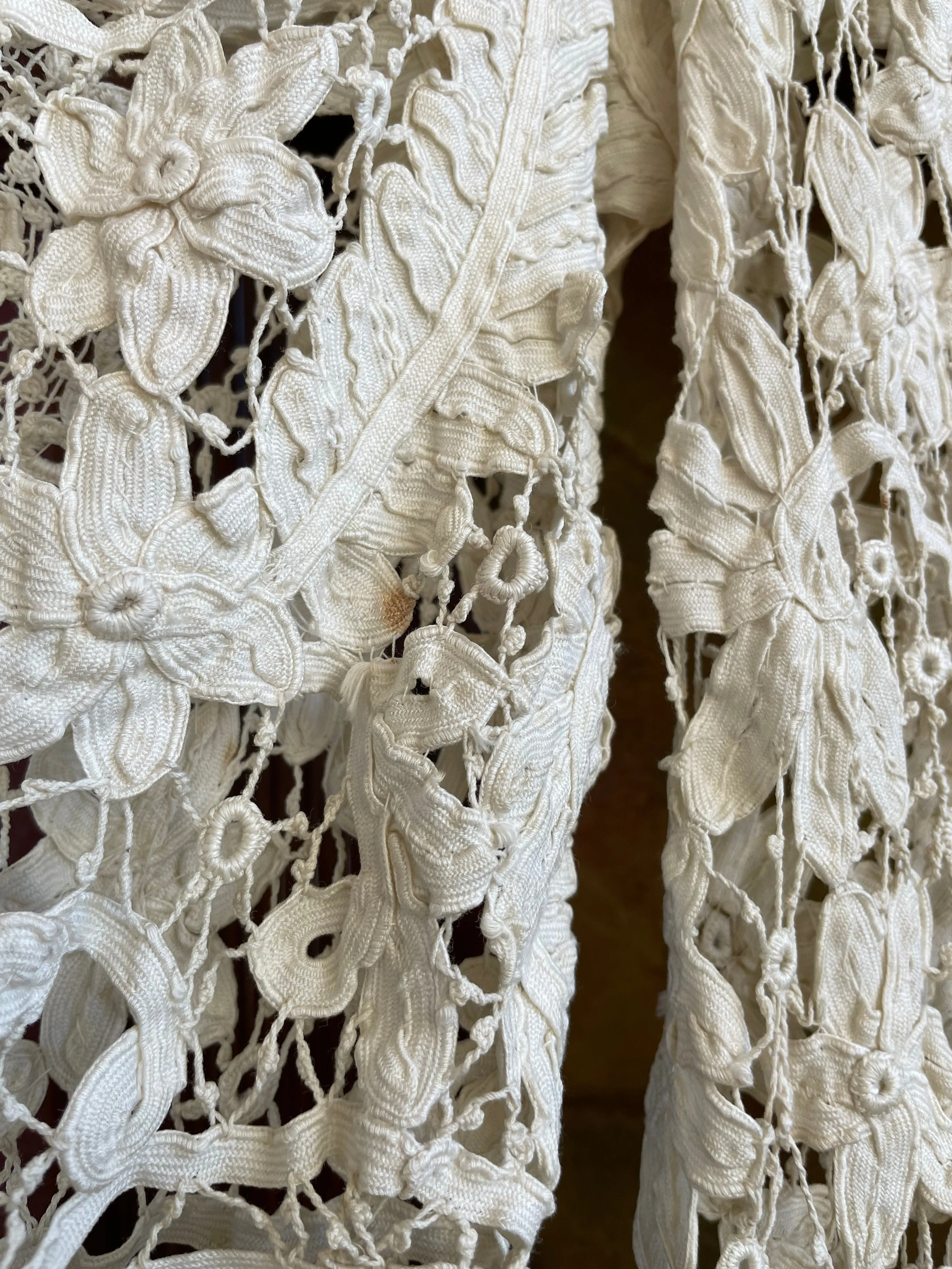 1890s Battenburg Tape Lace Mutton Sleeve Jacket