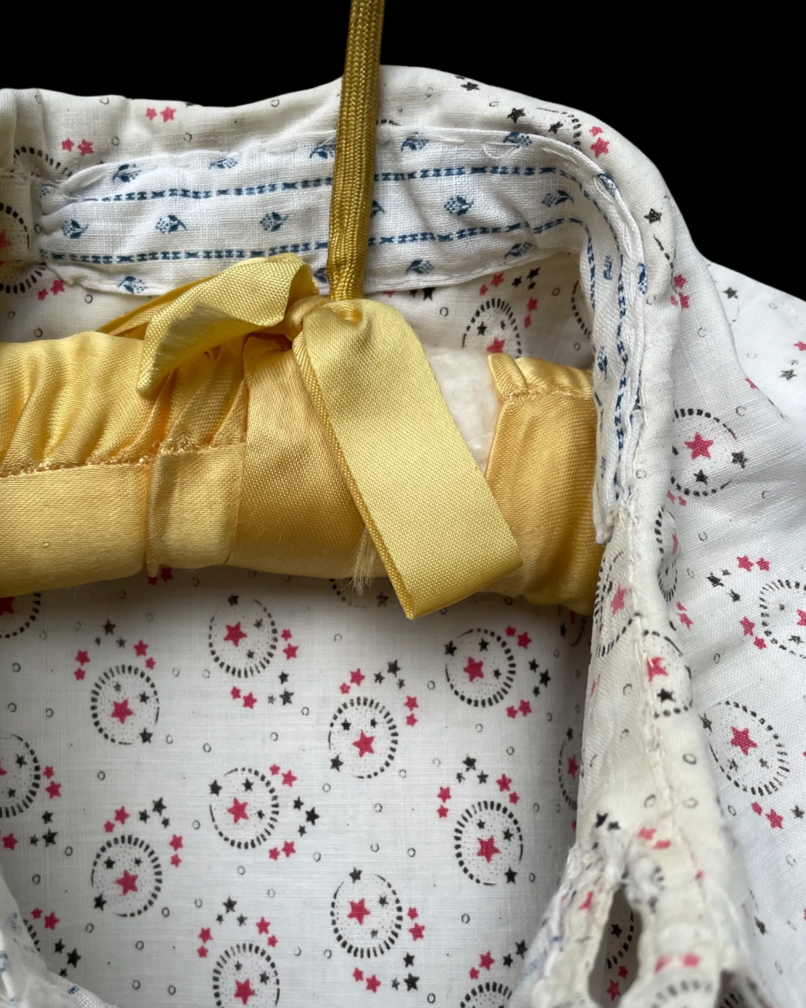 1890s Celestial Printed Calico Mutton Sleeve Wrapper Dress