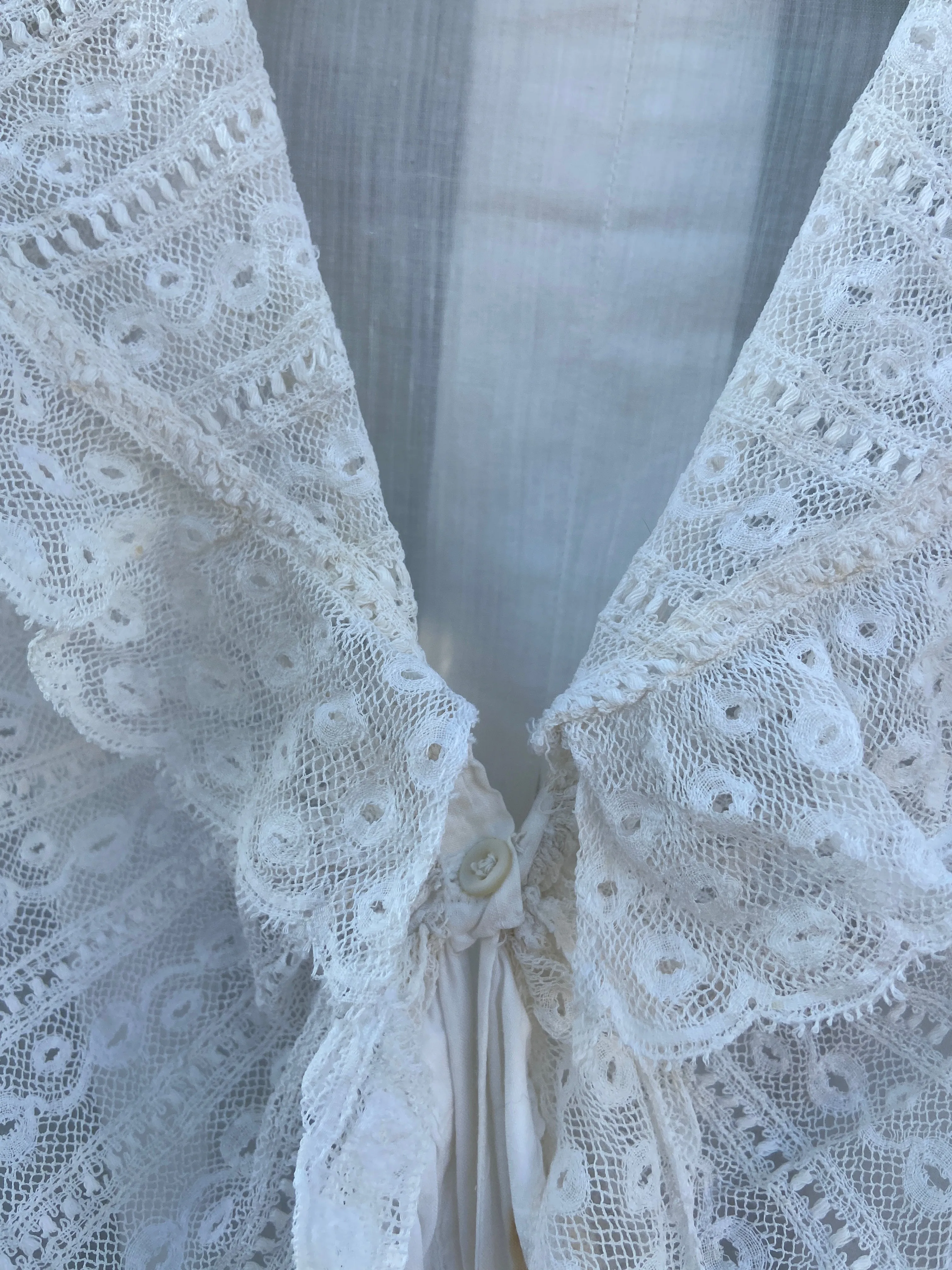 1890s Trousseau Cotton Leg O Mutton Gown