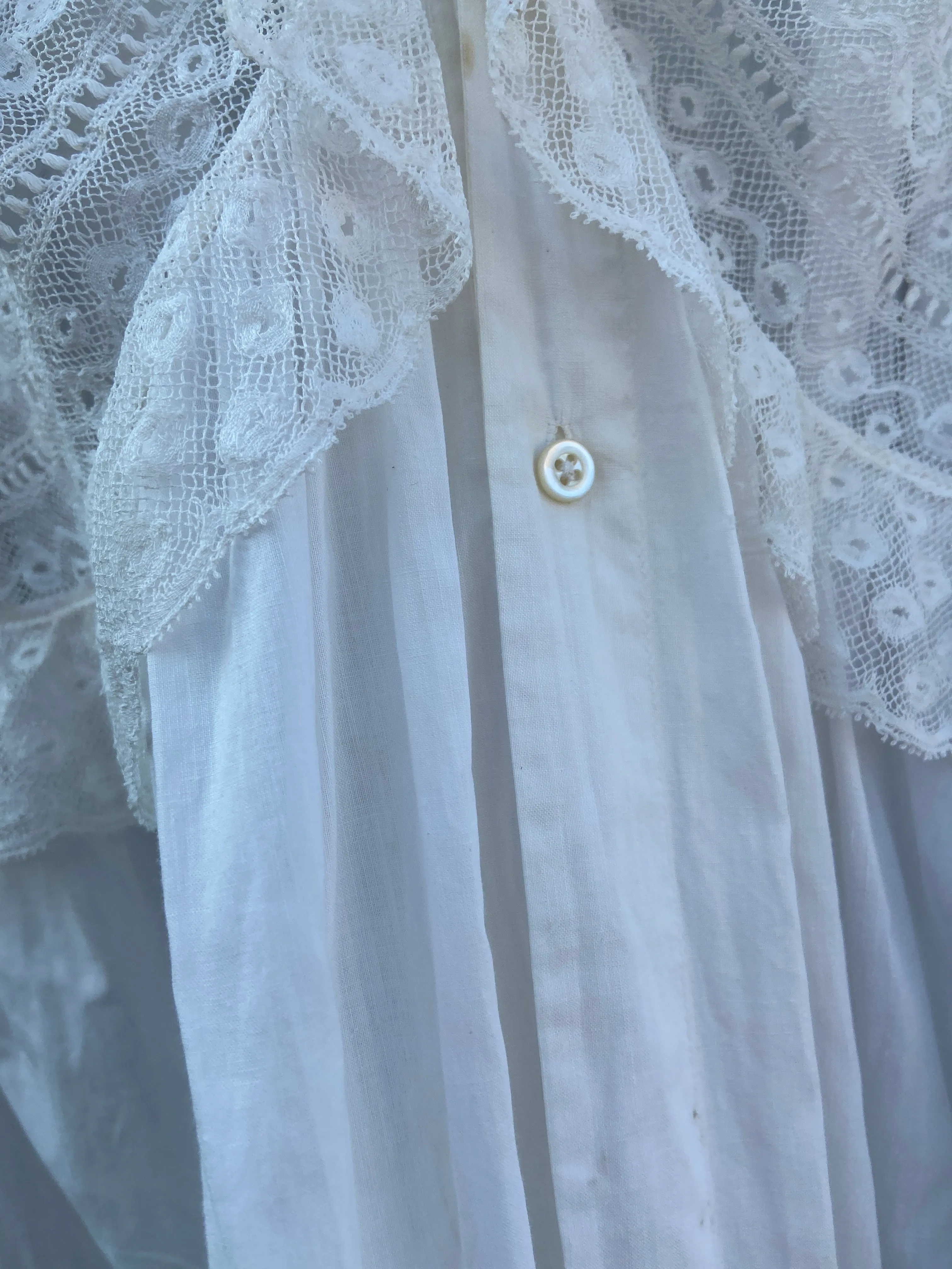 1890s Trousseau Cotton Leg O Mutton Gown
