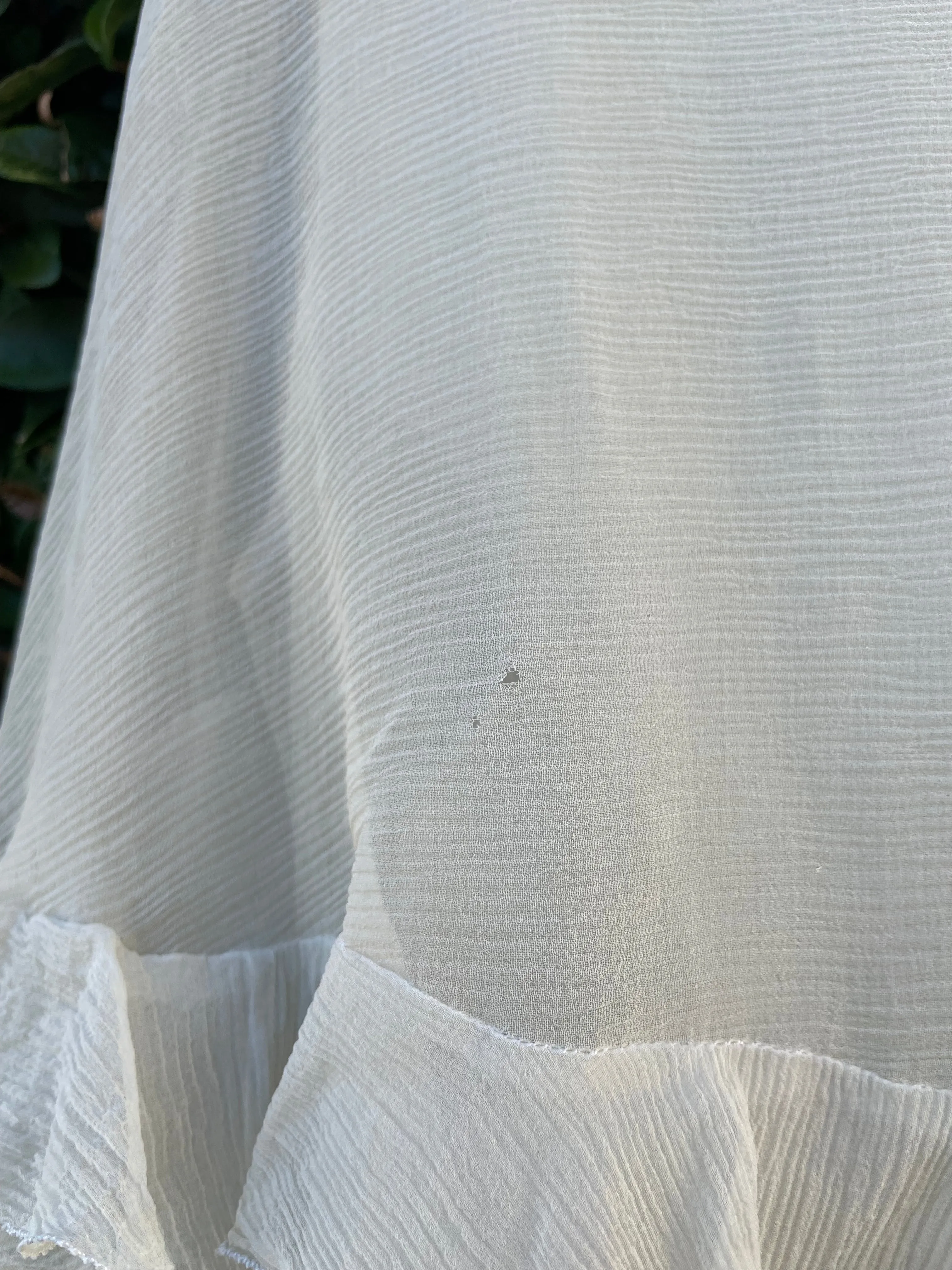 1930s 'Bonwit Teller' Seafoam Crepe Chiffon Capelet Ruffled Peignoir