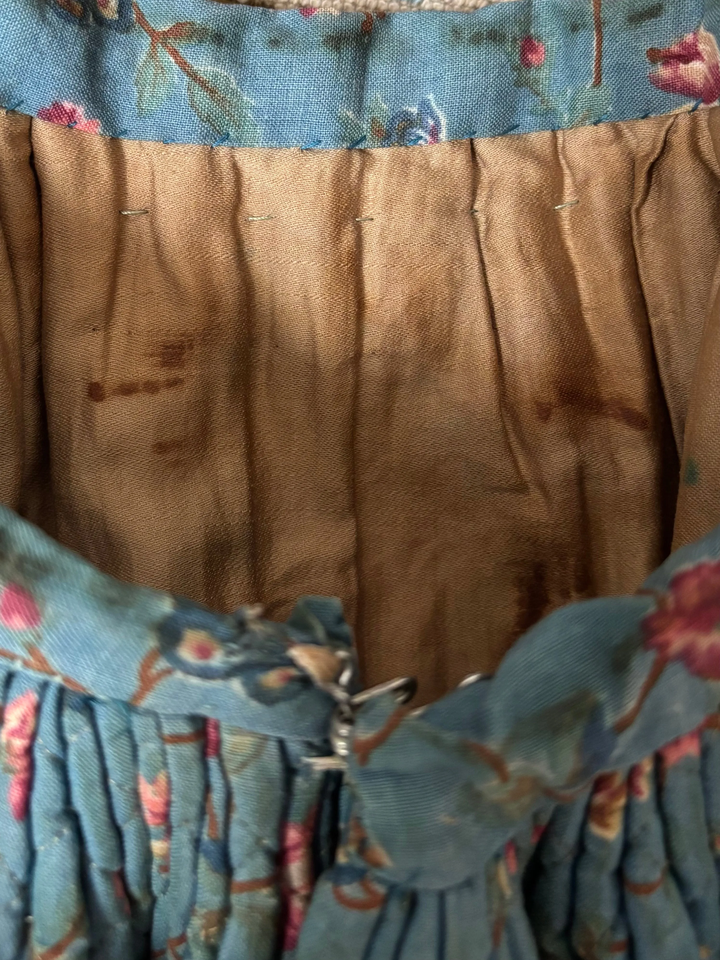 19th Century Does 18th Century Hand Stitched Quilted Two Piece Corset Petticoat Ensemble