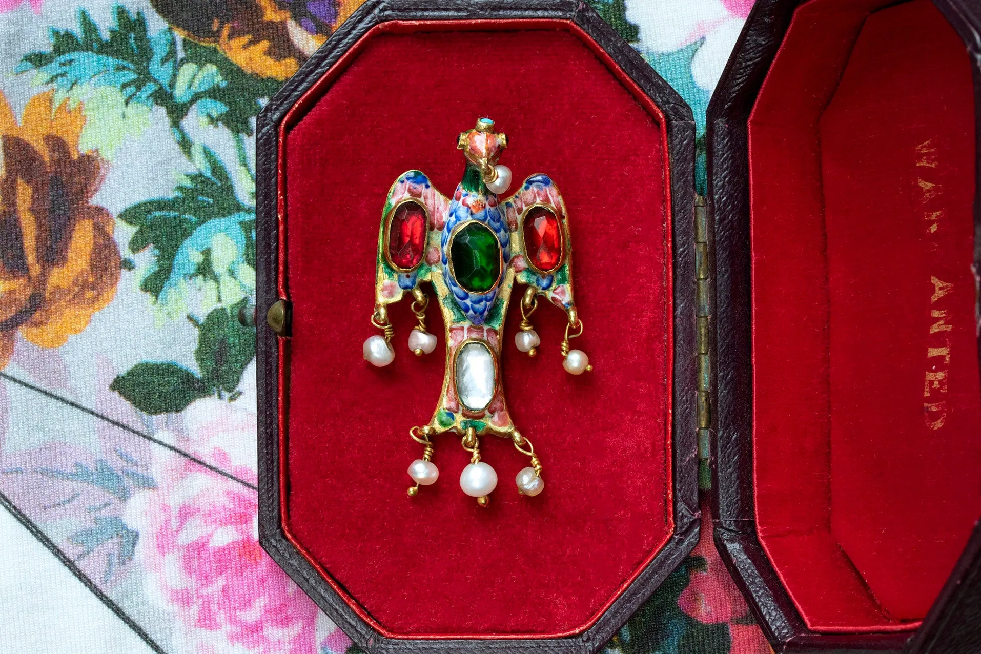 19th Century Enamel Gold Bird Pendant