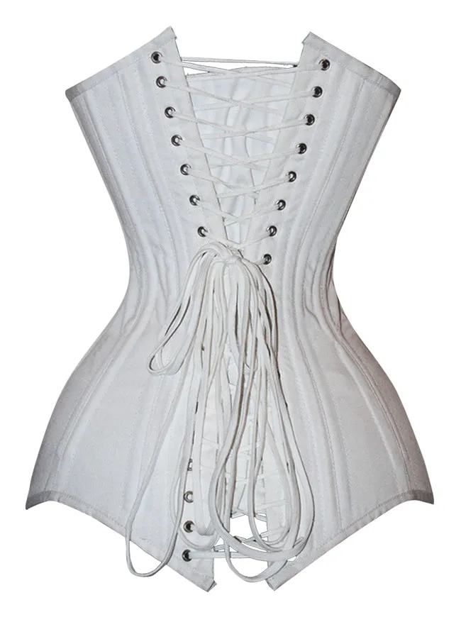26 Steel Boned Cotton Long Torso Hourglass Body Shaper Corset