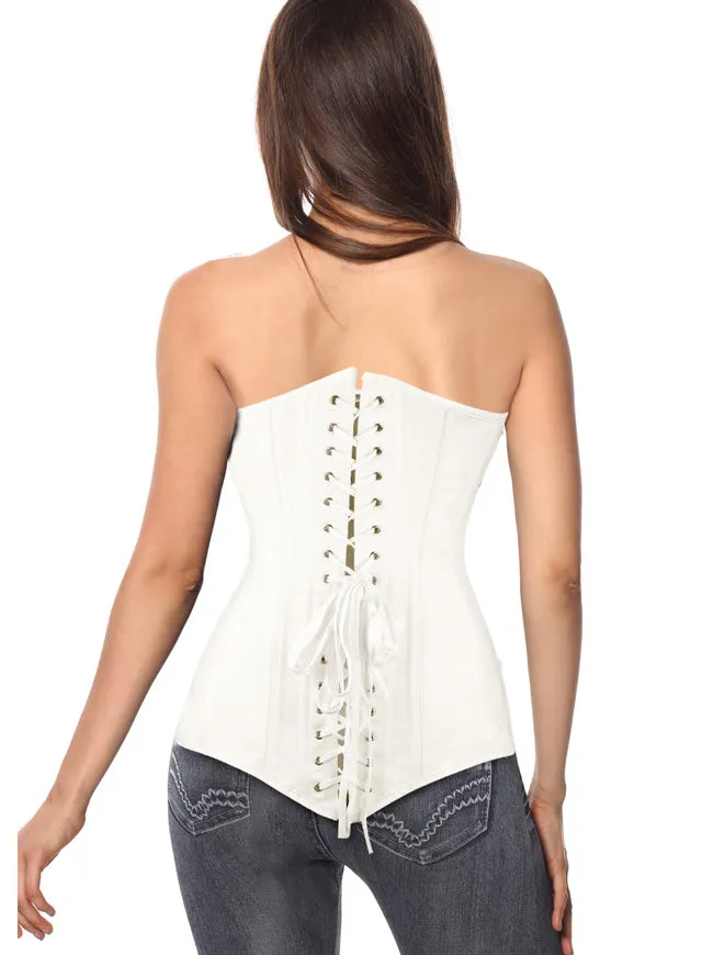 26 Steel Boned Cotton Long Torso Hourglass Body Shaper Corset