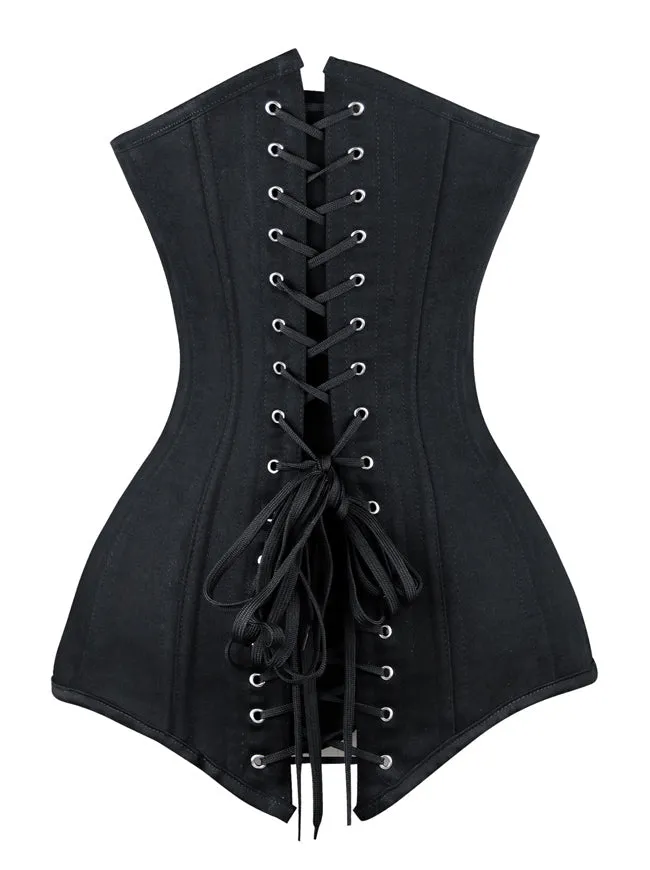 26 Steel Boned Cotton Long Torso Hourglass Body Shaper Corset