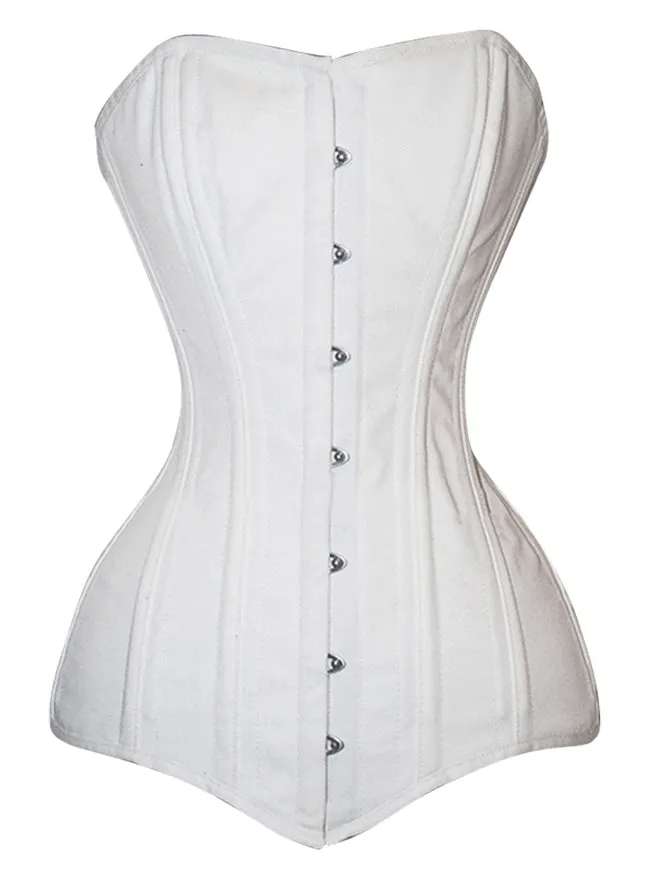 26 Steel Boned Cotton Long Torso Hourglass Body Shaper Corset