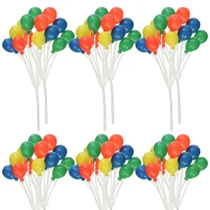6 Count Cluster Balloons Rainbow Cupcake Cake Topper Balloons Red Blue Yellow Green