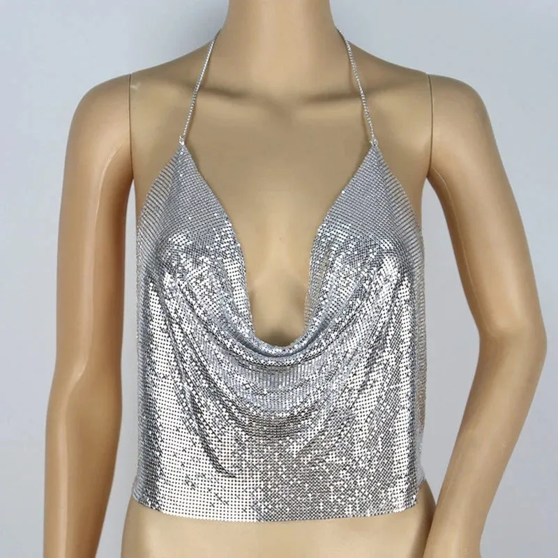 All Chained Up Glitz Top (Silver)