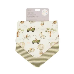 All4Ella Bandana Bib Set, Monkey Carnival