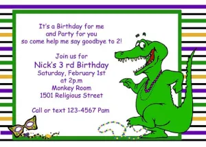 ALLIGATOR DANCING CUSTOM INVITATION