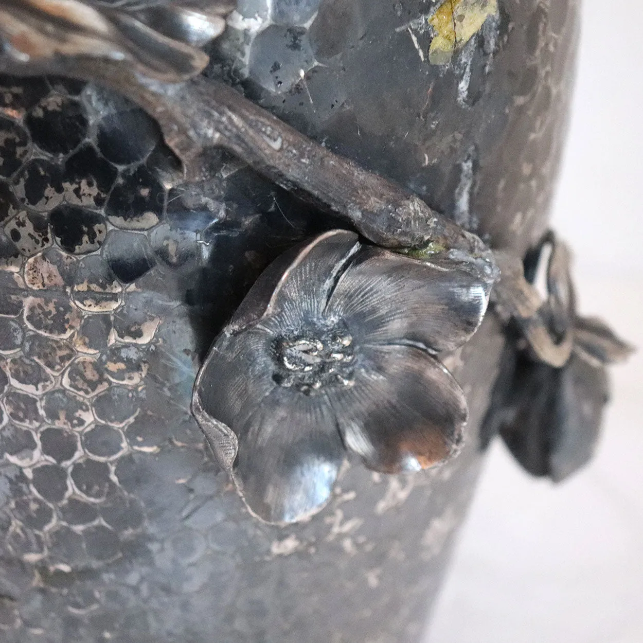 American Rogers Smith & Co. Aesthetic Movement Hammered Silverplate Vase