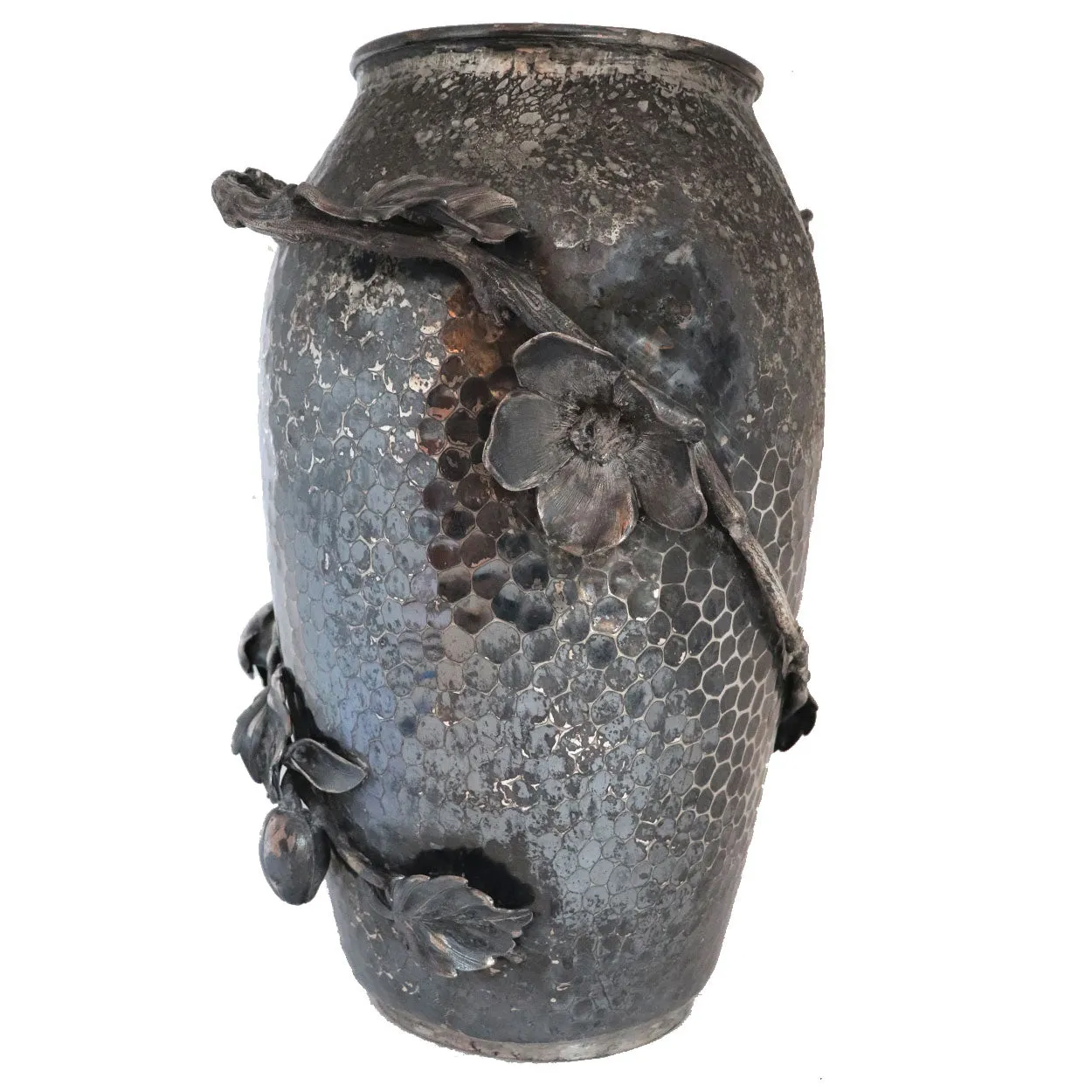 American Rogers Smith & Co. Aesthetic Movement Hammered Silverplate Vase