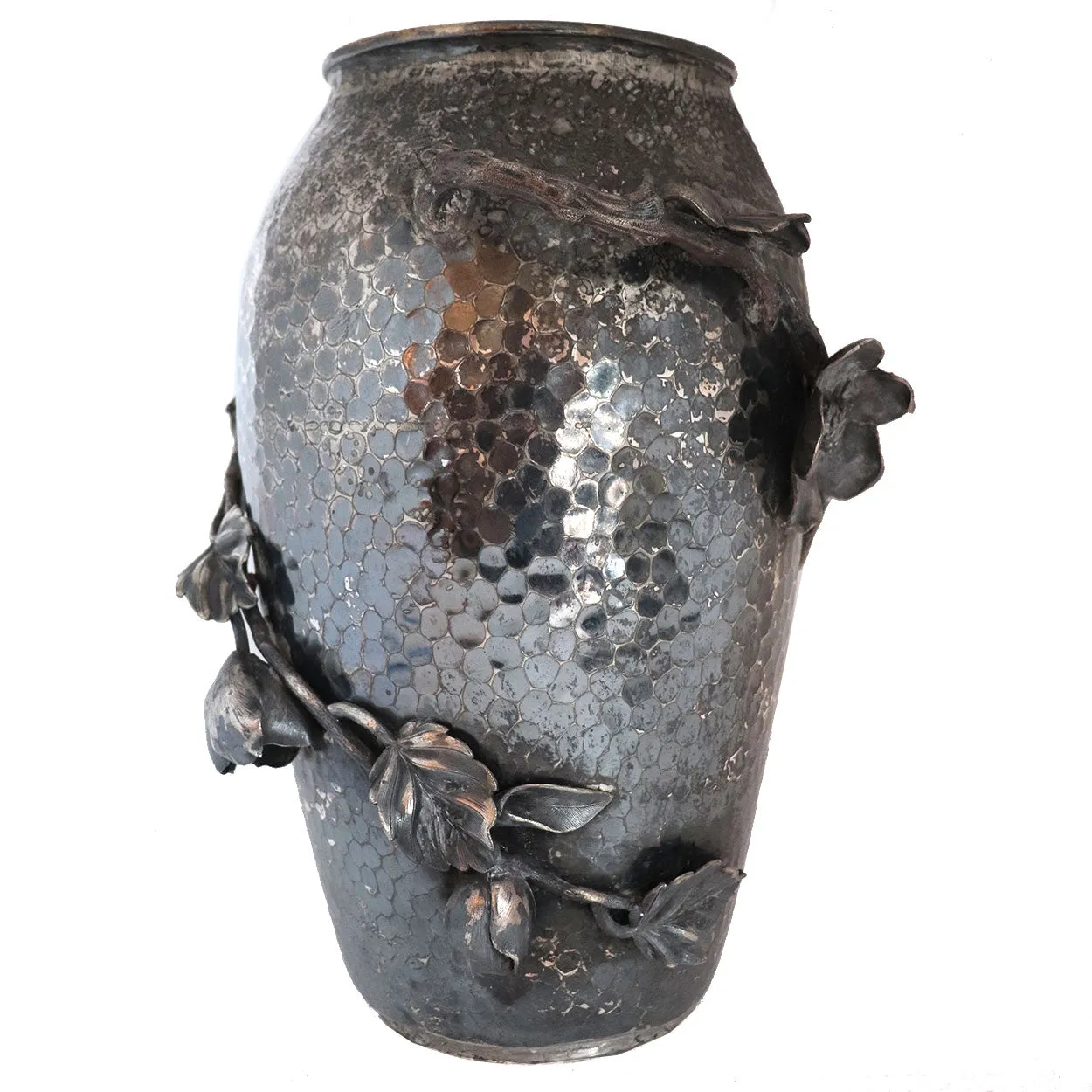 American Rogers Smith & Co. Aesthetic Movement Hammered Silverplate Vase