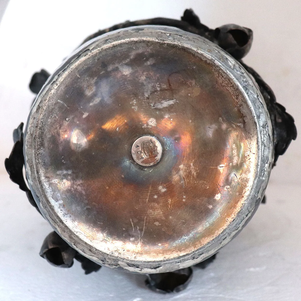 American Rogers Smith & Co. Aesthetic Movement Hammered Silverplate Vase