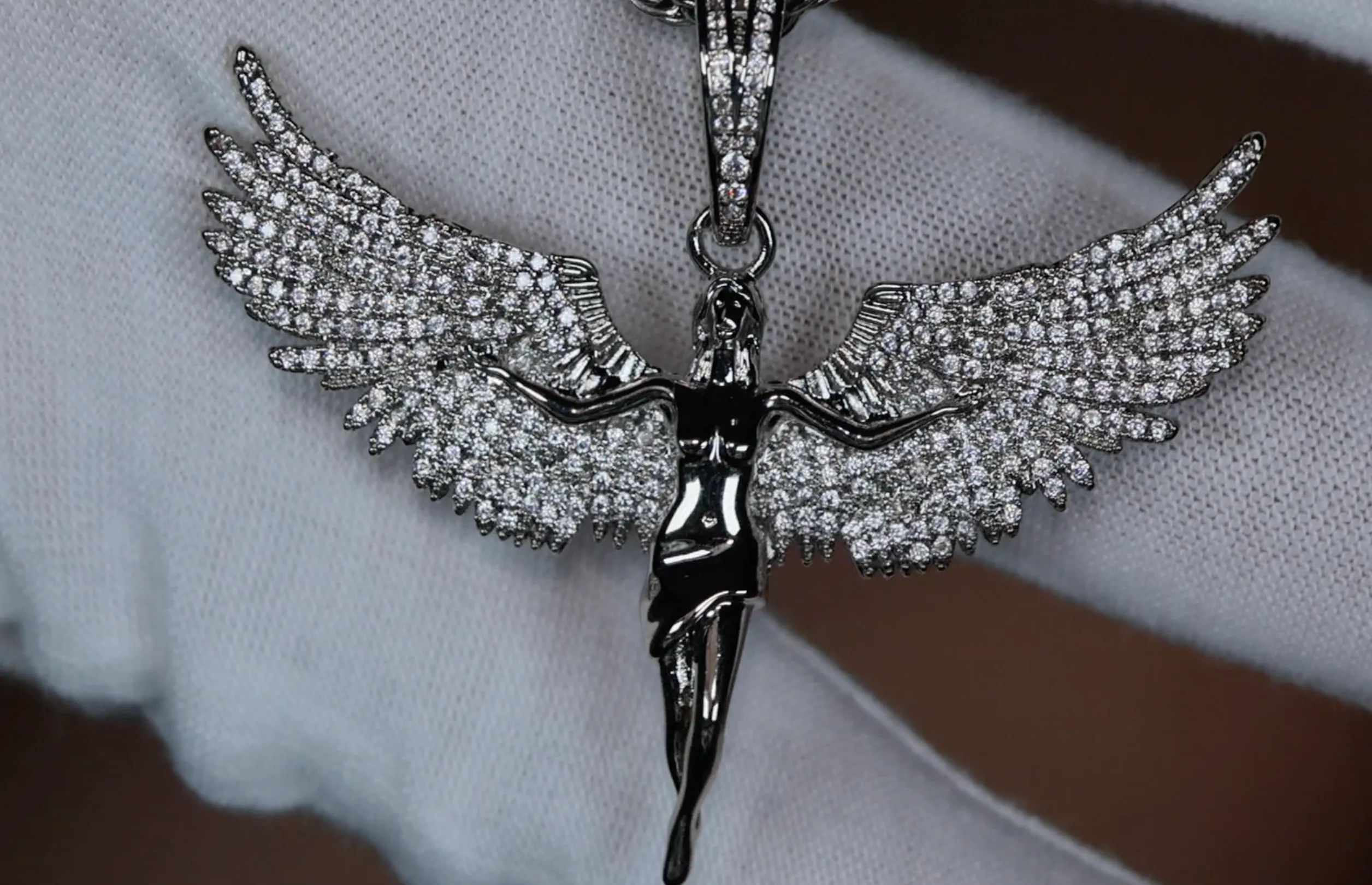 Angel Pendant | Diamond Angel Pendant | Winged Goddess Pendant
