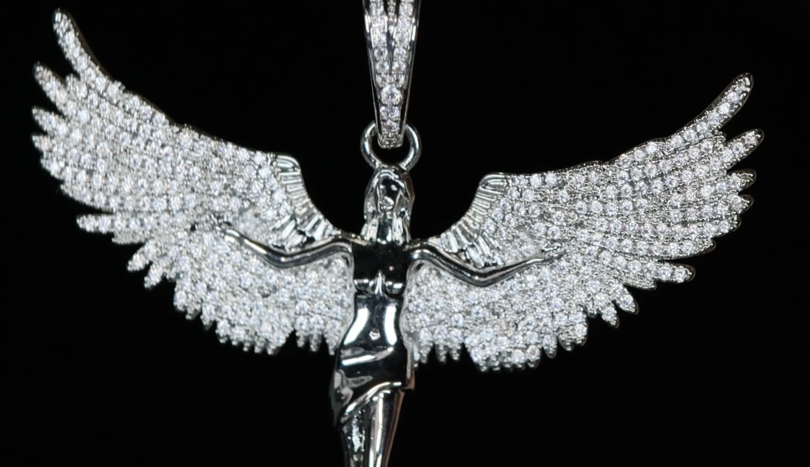 Angel Pendant | Diamond Angel Pendant | Winged Goddess Pendant