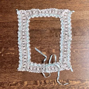 Antique Lace Trim with Ribbon, Salvaged Fabric Remnant Part