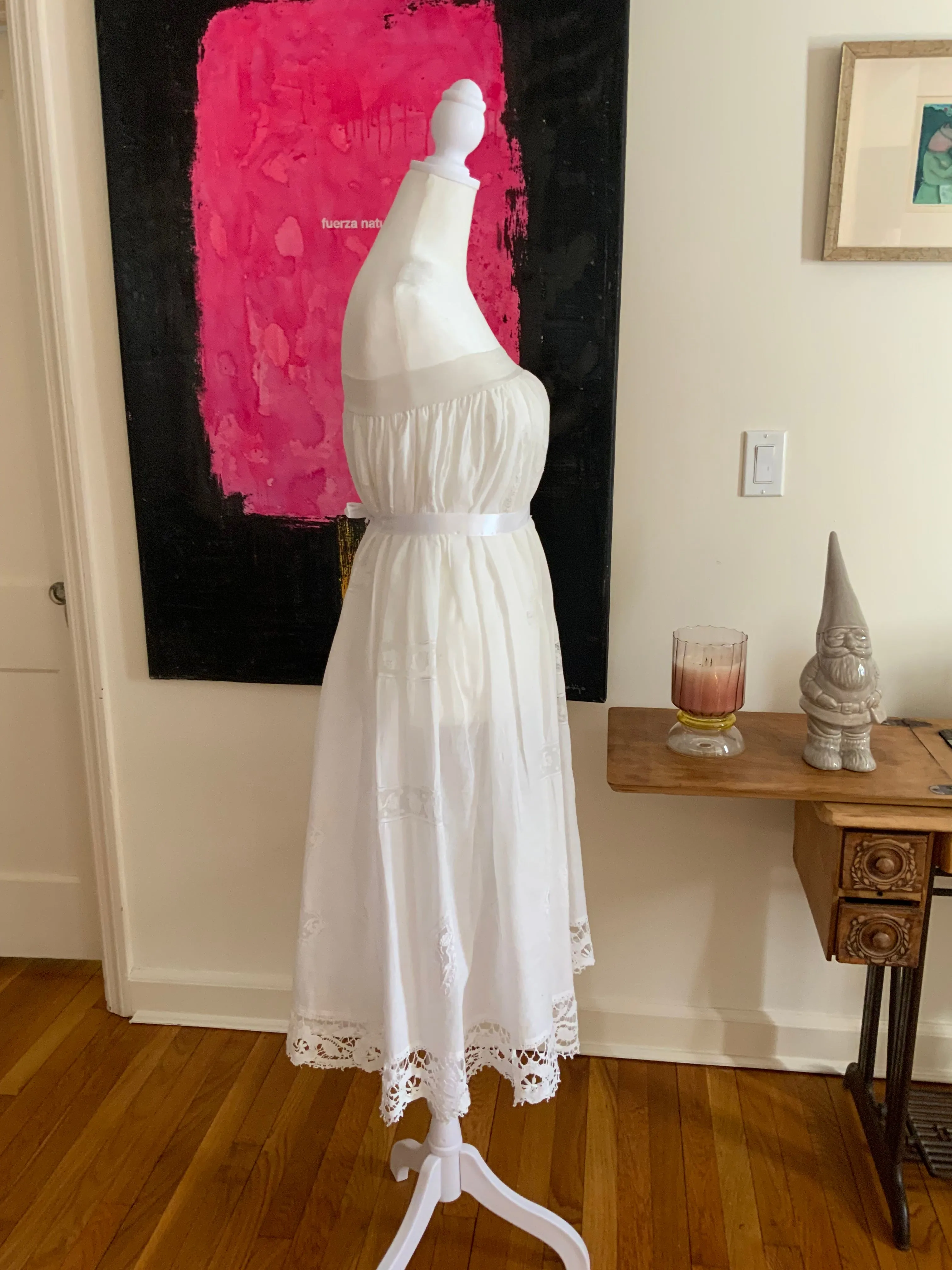 Antique Petticoat- Fillet Lace - 1900s - ED14