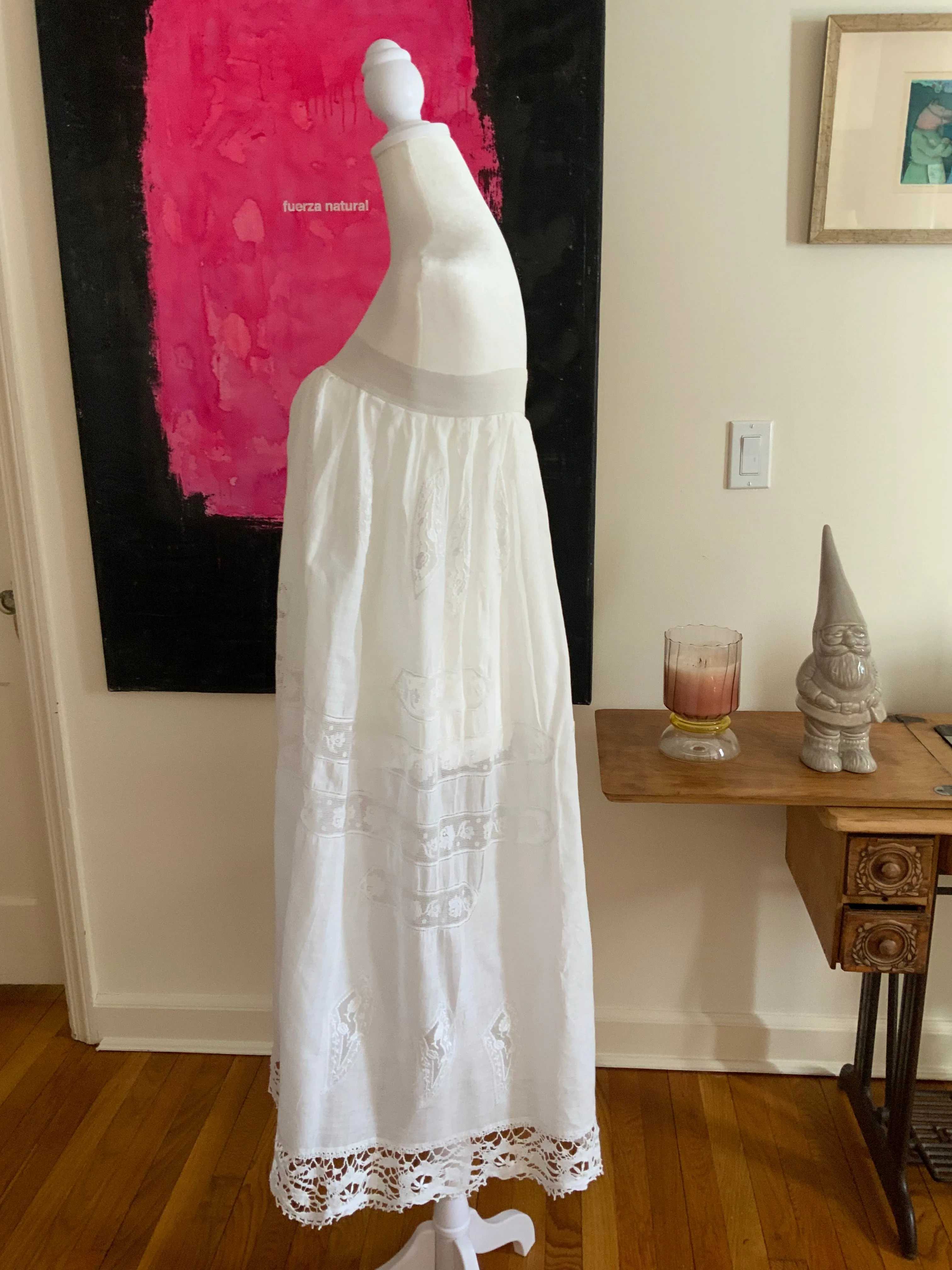 Antique Petticoat- Fillet Lace - 1900s - ED14