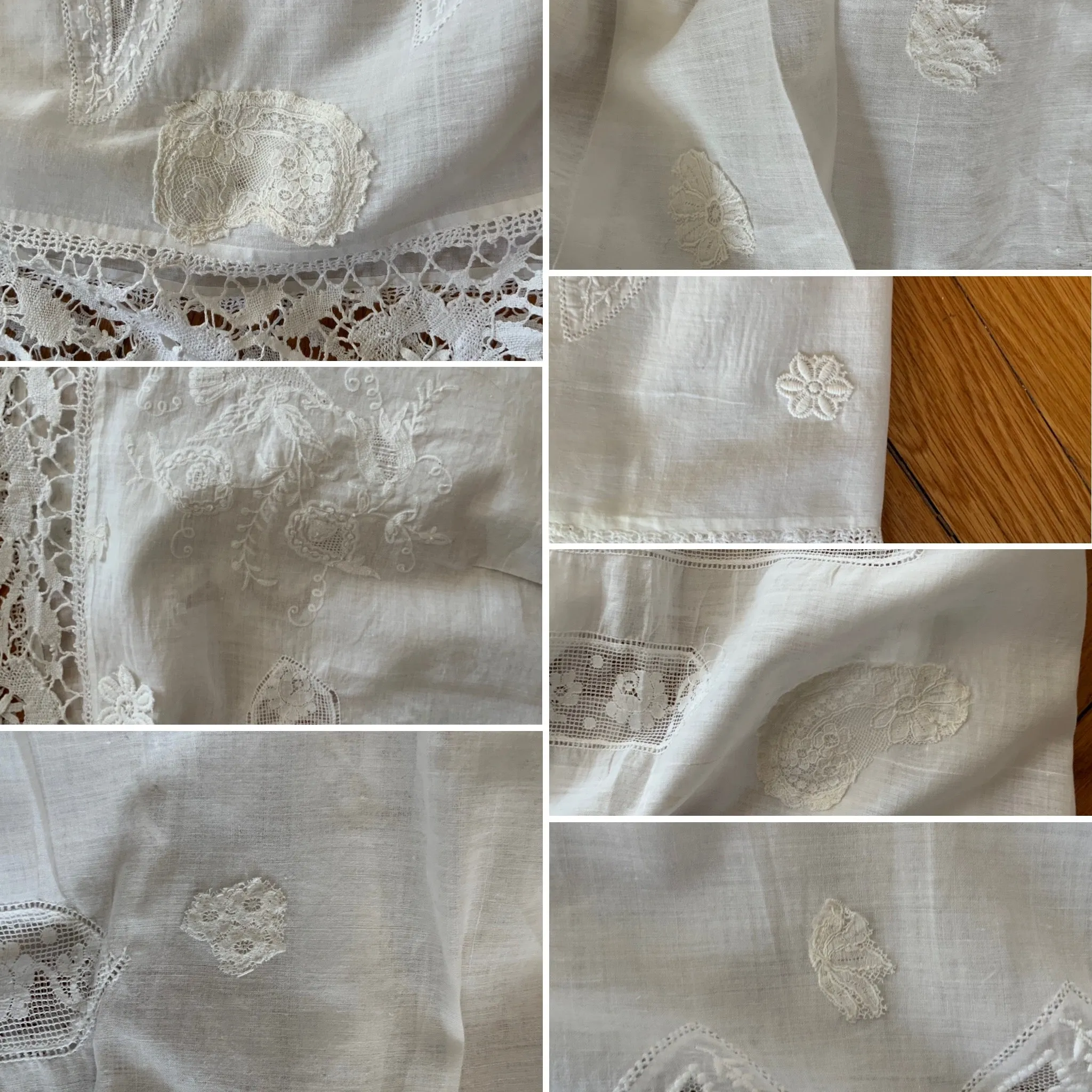 Antique Petticoat- Fillet Lace - 1900s - ED14