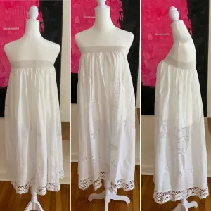 Antique Petticoat- Fillet Lace - 1900s - ED14