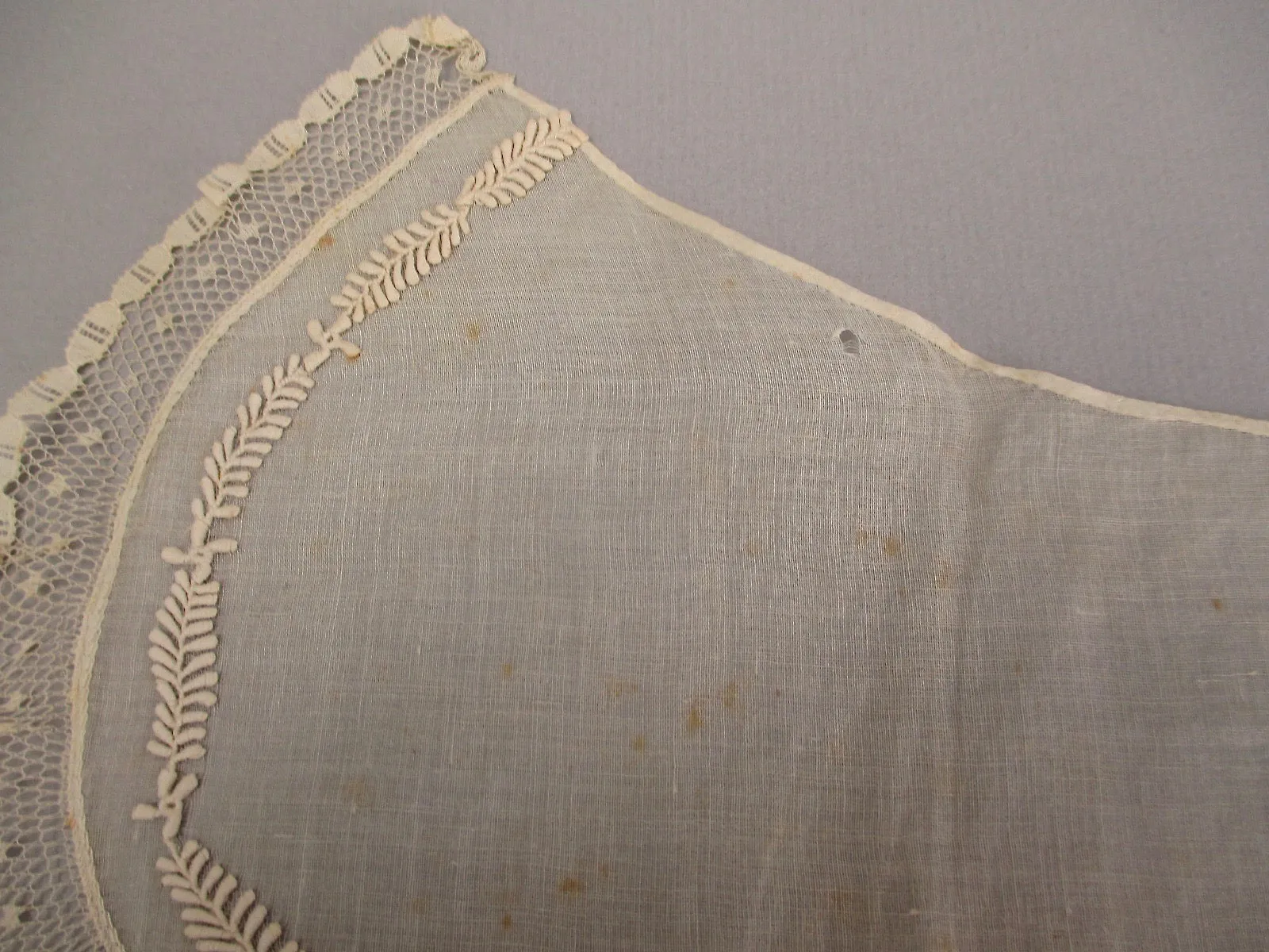 Antique Victorian Ayreshire lace collar handmade PRE CIVIL WAR