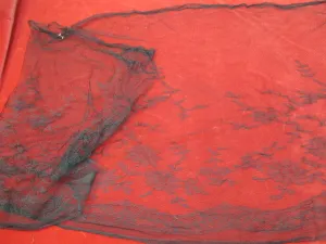 Antique Victorian Black lace Bonnet Veil