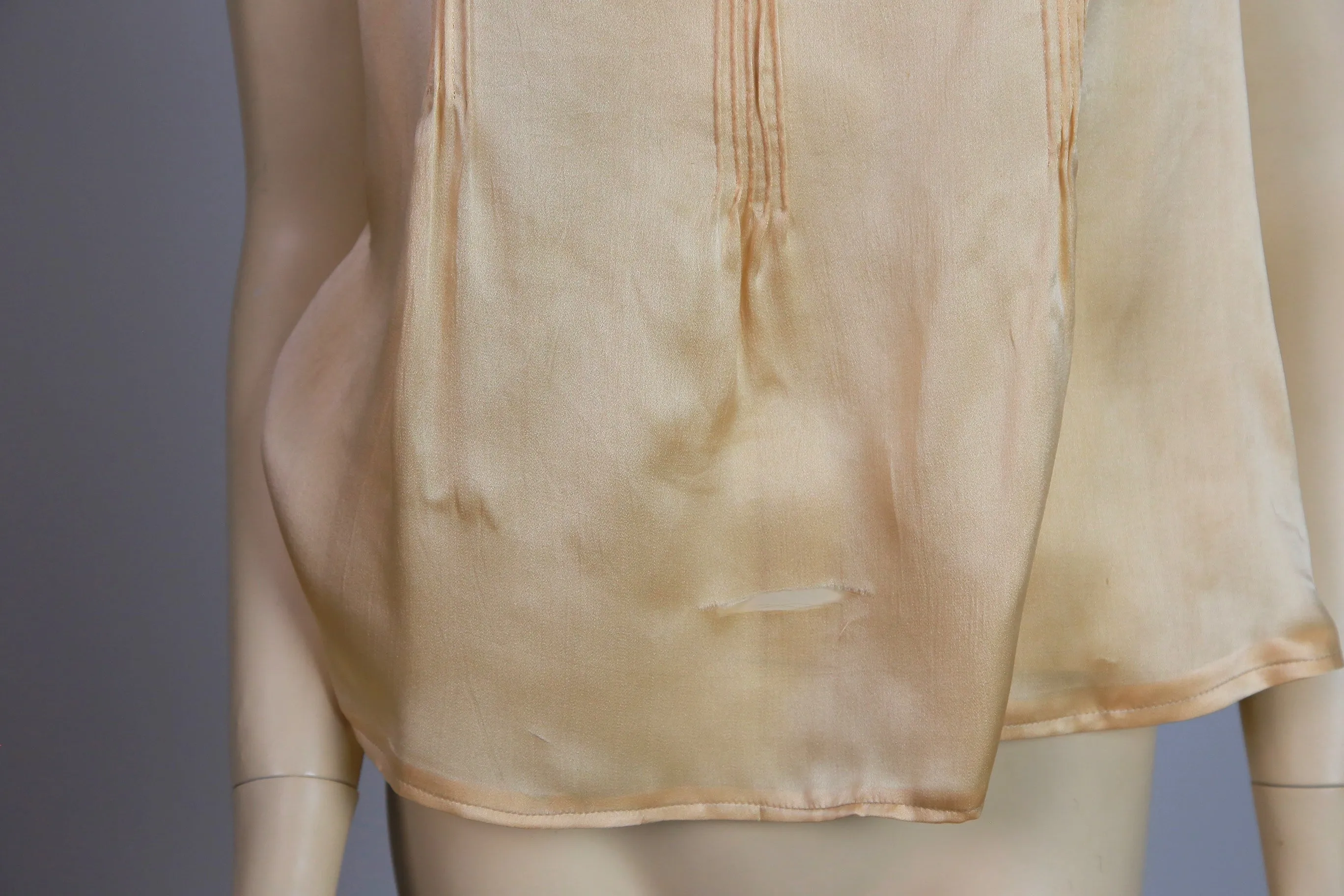 Antique Victorian chemise corset cover silk and lace
