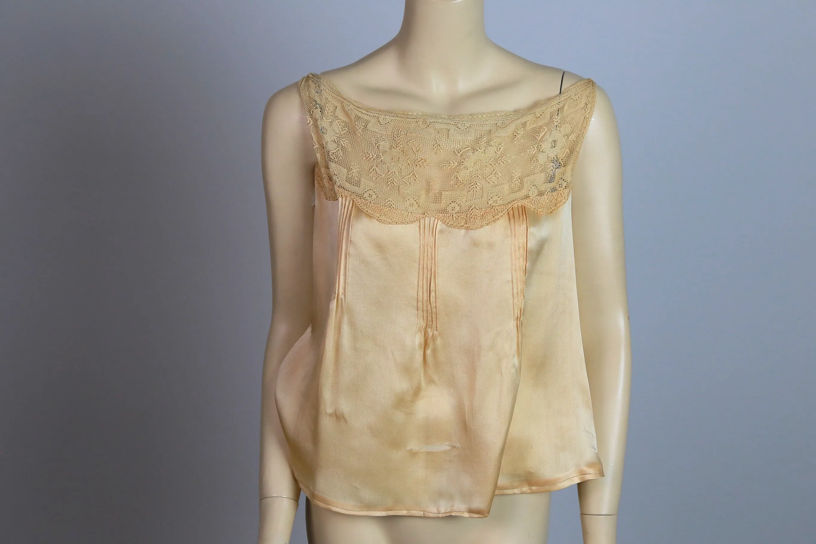 Antique Victorian chemise corset cover silk and lace