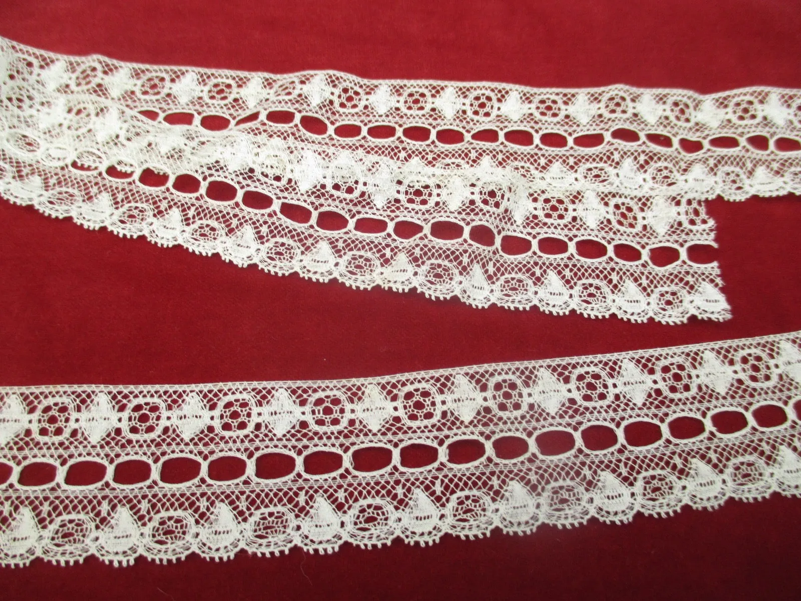 Antique Victorian Cotton Lace beading trim