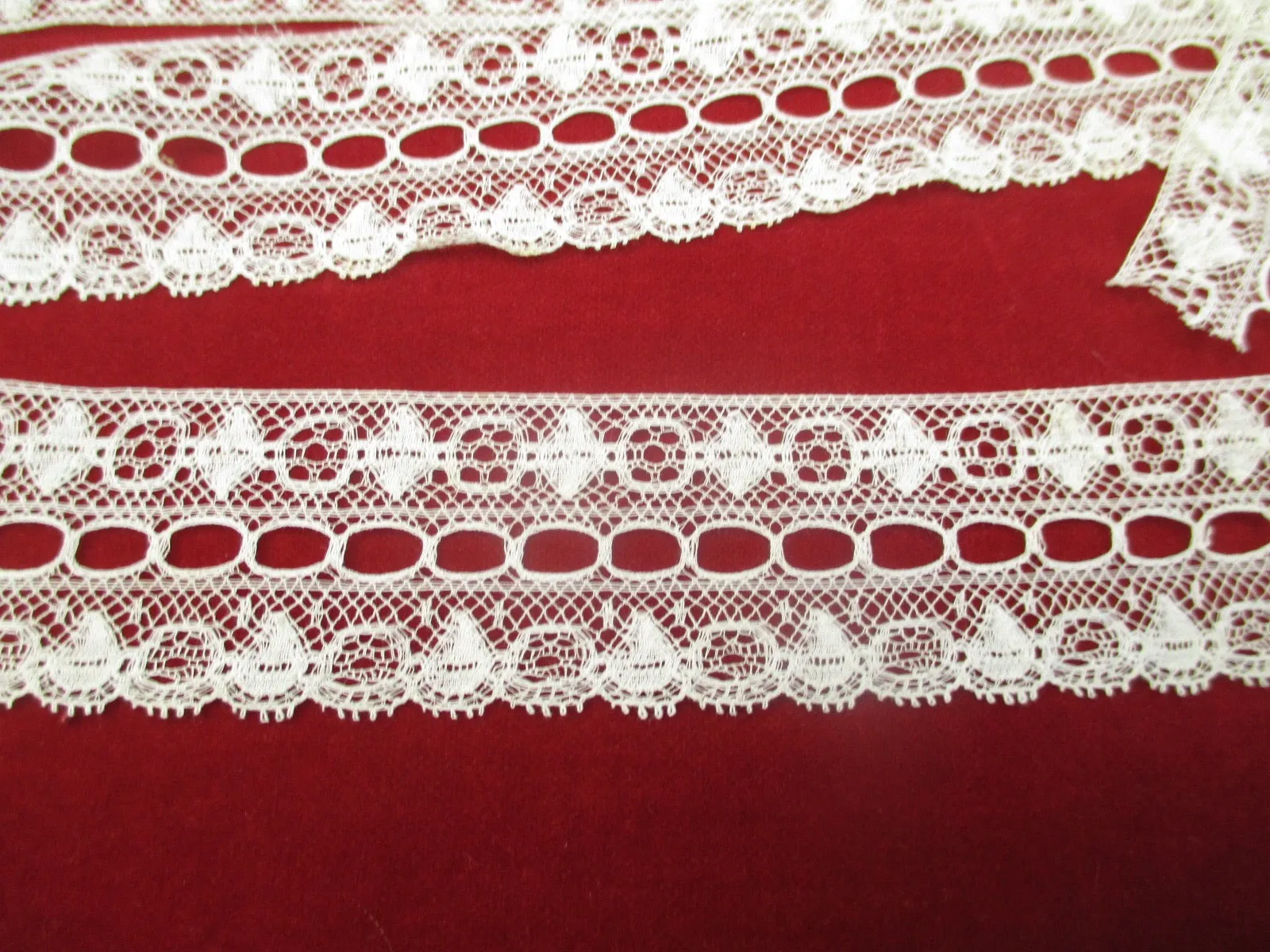 Antique Victorian Cotton Lace beading trim