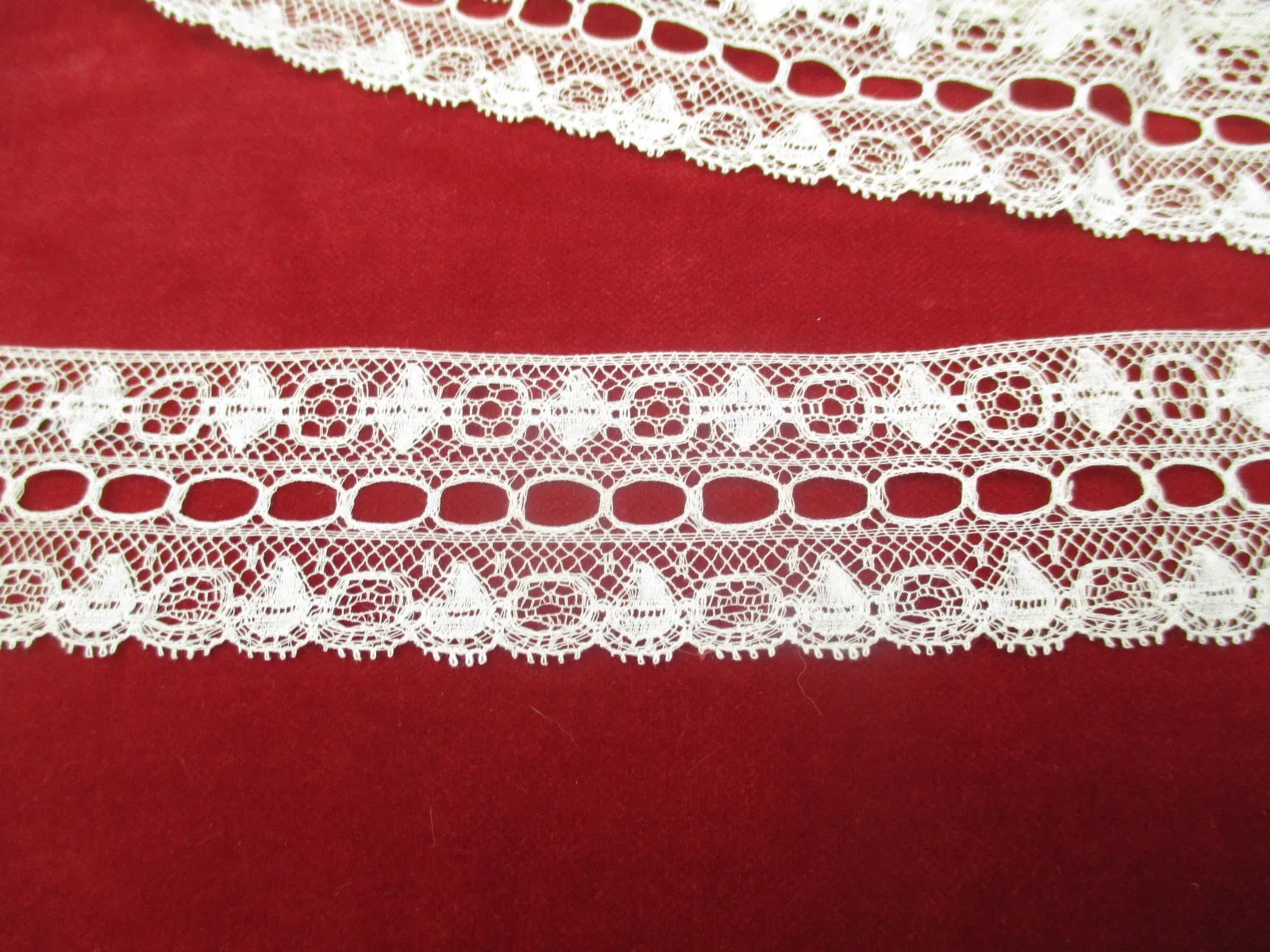 Antique Victorian Cotton Lace beading trim