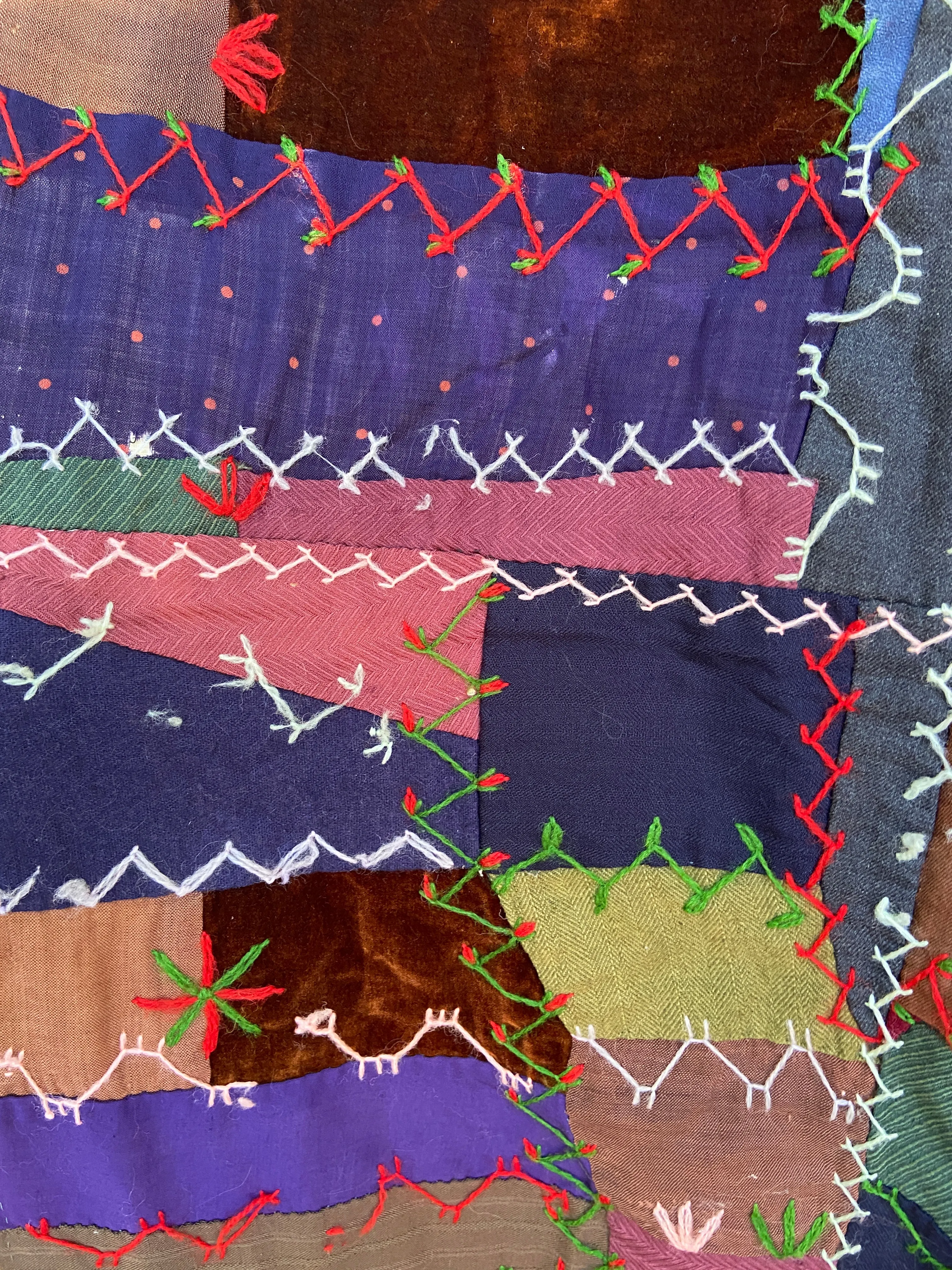 Antique Victorian Crazy Quilt Top