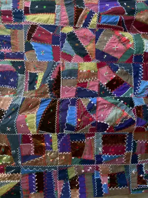 Antique Victorian Crazy Quilt Top